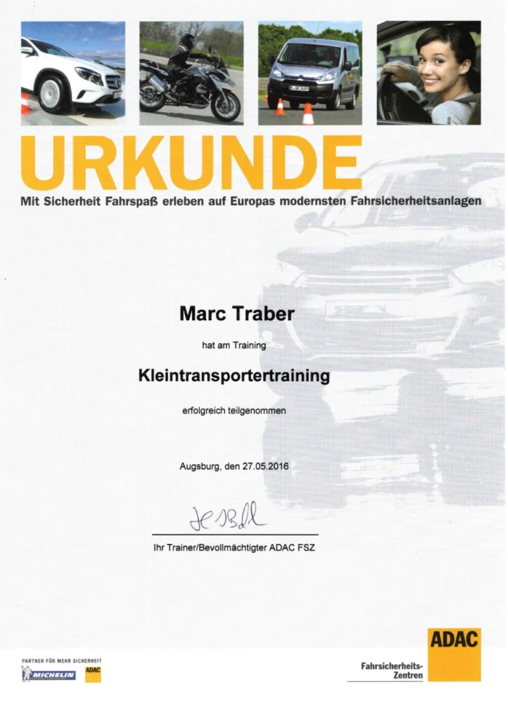 ADAC Kleintransportertraining Marc Traber-Brendle